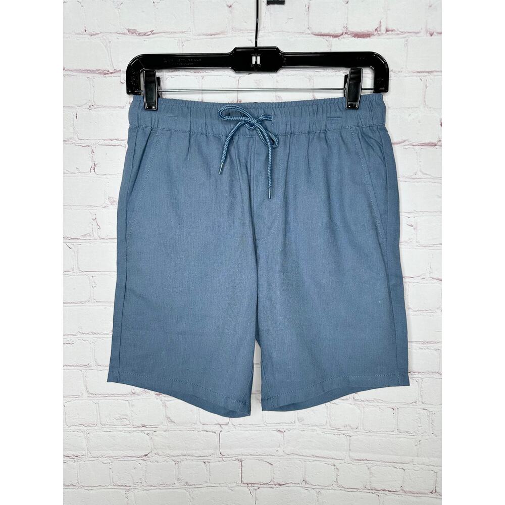 NEW ASOS Design Slim Shorts Blue Linen Mix Mens 2XS W28 7.5" Inseam